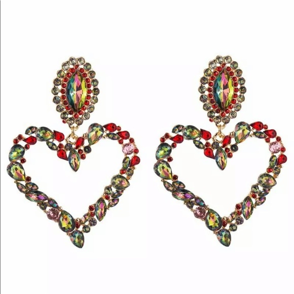 Enormous Heart” XXL Luxe Glamorous Earrings - Picture 5 of 9